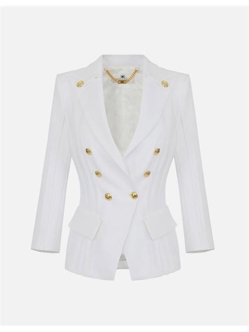 JACKET WITH RAW-CUT PATTERNS ELISABETTA FRANCHI | GI21861E2360 avorio